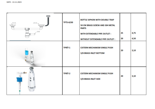 Plumbing & Bathroom accessories.